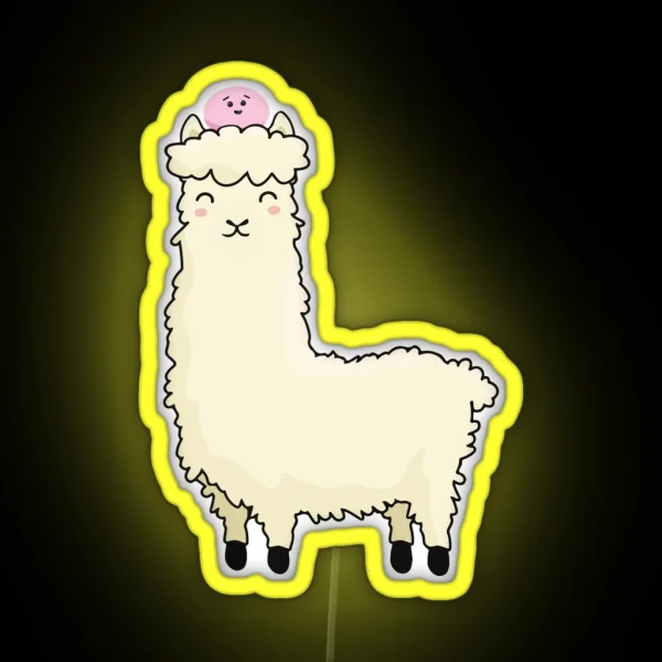 Mochi Riding A Llama V1 RGB Neon Sign