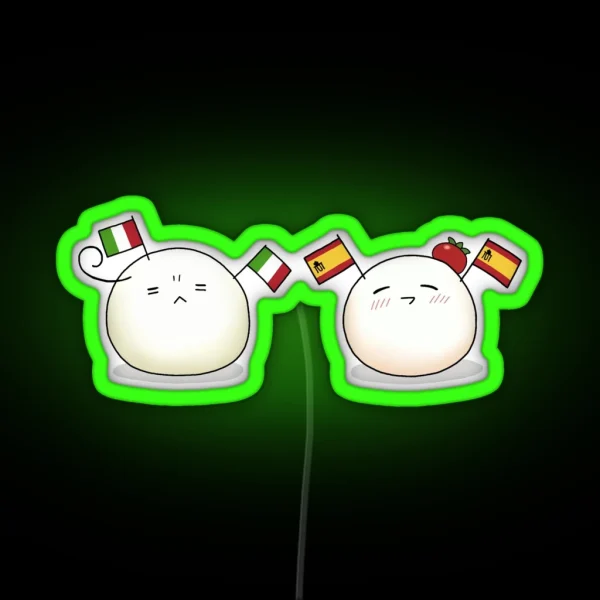 Mochi Romano And Mochi Spain RGB Neon Sign