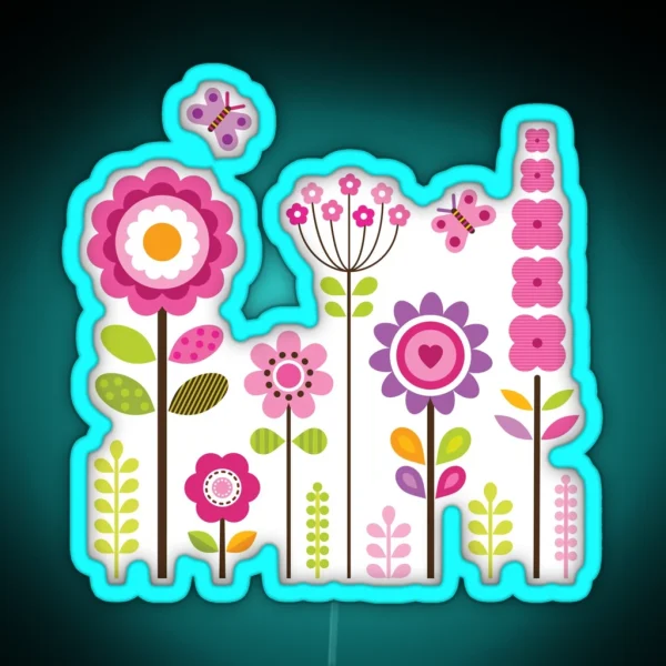 Mod Garden Pink And Purple RGB Neon Sign
