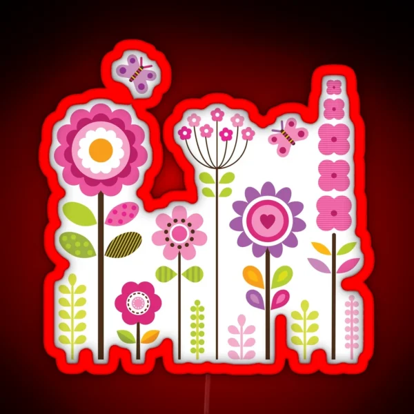 Mod Garden Pink And Purple RGB Neon Sign