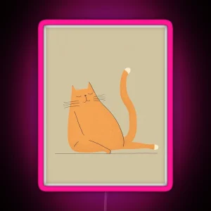 Modern Cat Print High Quality Artwork For Minimalist Interiors RGB Neon Sign