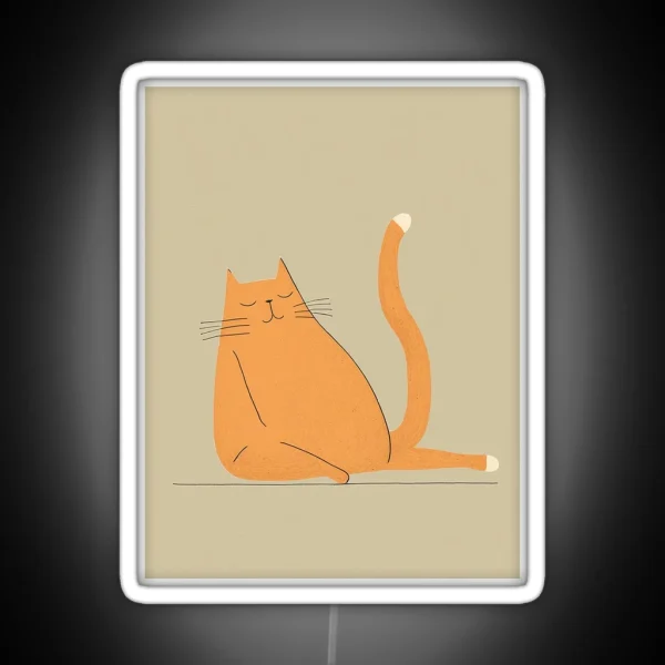 Modern Cat Print High Quality Artwork For Minimalist RGB Neon Sign