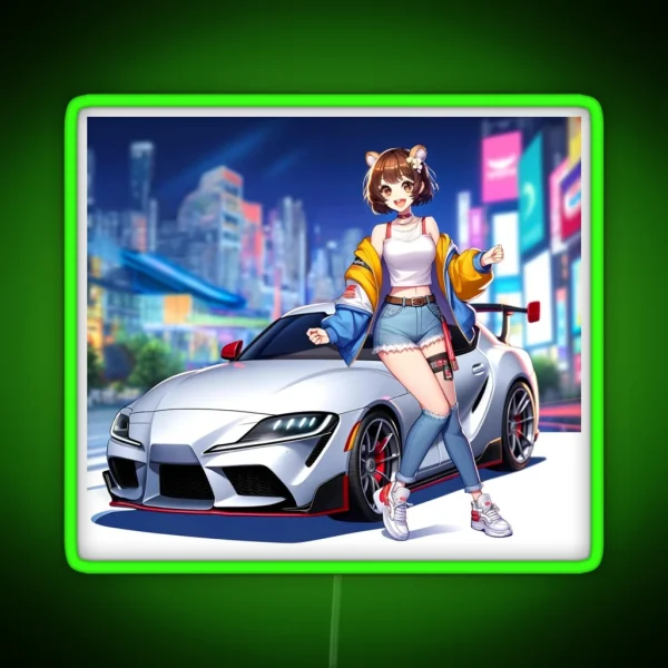 Modern Supra Anime Girl RGB Neon Sign