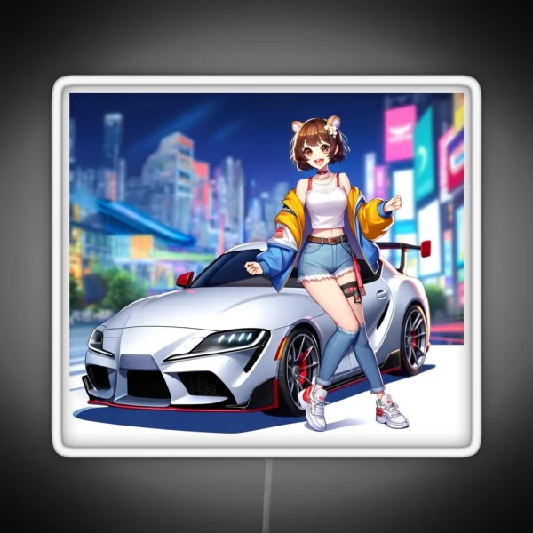Modern Supra Anime Girl RGB Neon Sign