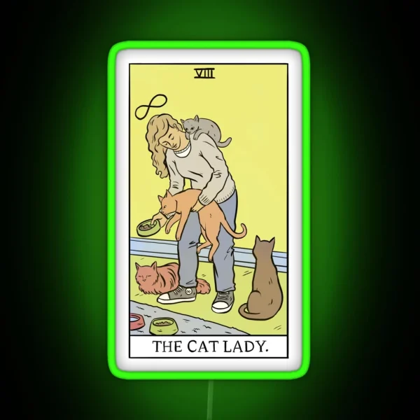 Modern Tarot The Cat Lady RGB Neon Sign