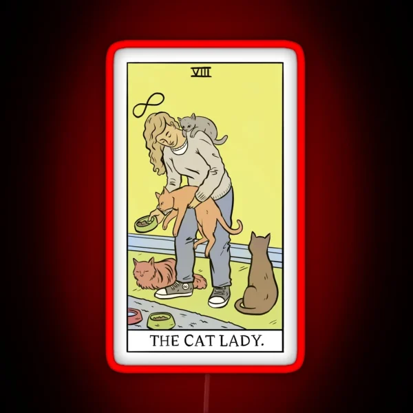 Modern Tarot The Cat Lady RGB Neon Sign
