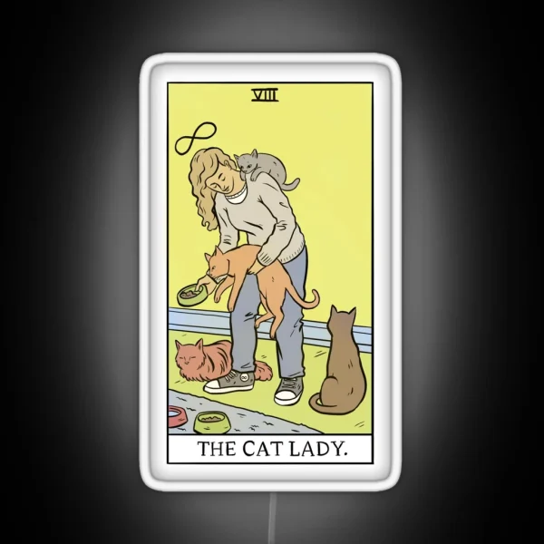 Modern Tarot The Cat Lady RGB Neon Sign