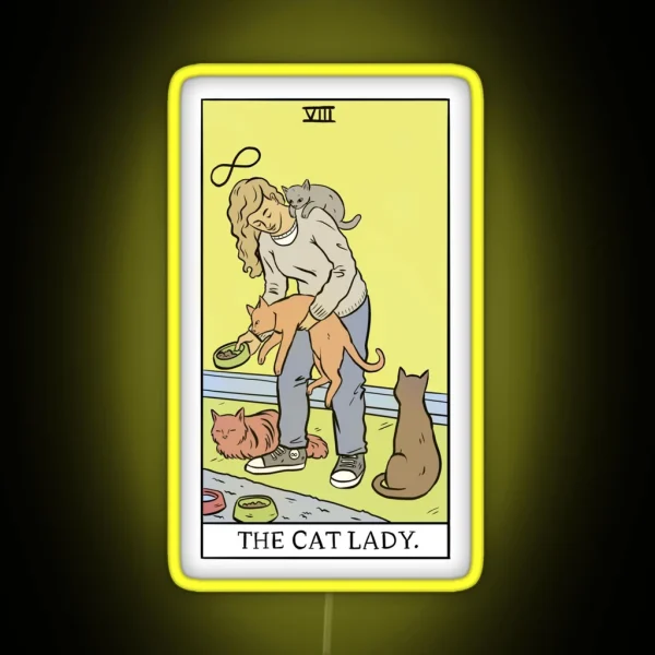 Modern Tarot The Cat Lady RGB Neon Sign