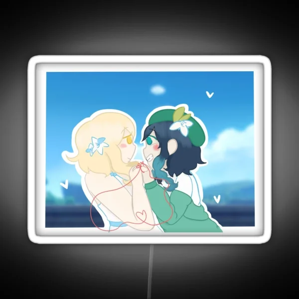 Modern Venti And Lumine Soulmates Genshin Impact RGB Neon Sign