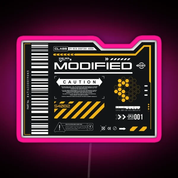 Modified Tech Experimental Type Decal Dark Gray RGB Neon Sign