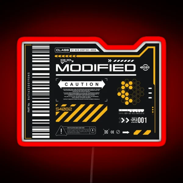 Modified Tech Experimental Type Decal Dark Gray RGB Neon Sign