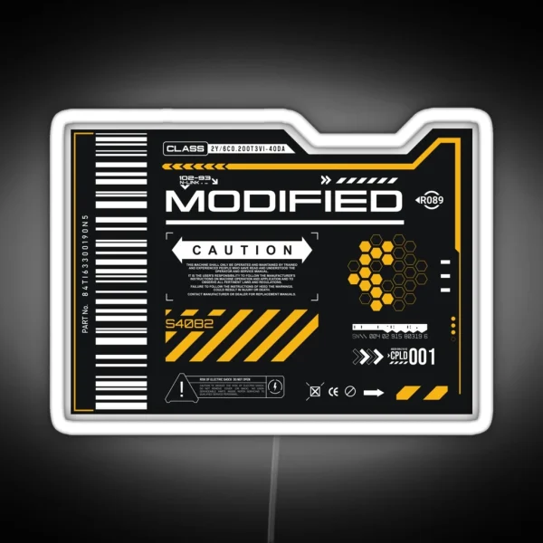Modified Tech Experimental Type Decal Dark Gray RGB Neon Sign