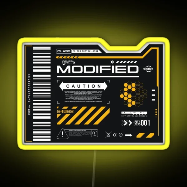 Modified Tech Experimental Type Decal Dark Gray RGB Neon Sign