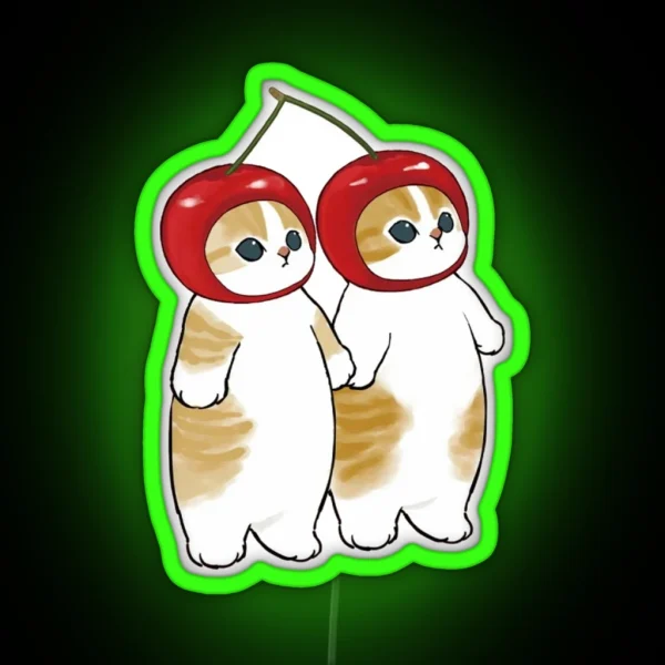 Mofusand Cherry Duo RGB Neon Sign