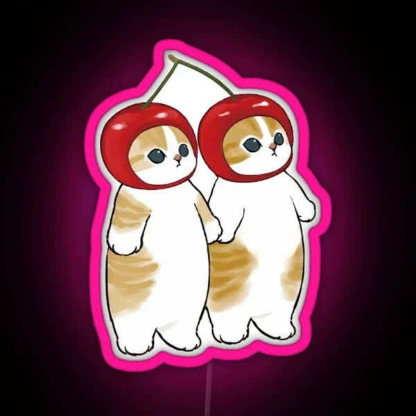 Mofusand Cherry Duo RGB Neon Sign