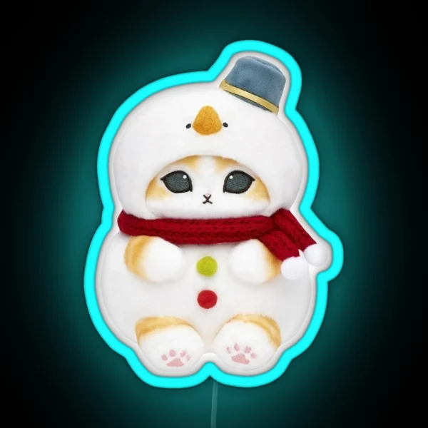 Mofusand Snowman RGB Neon Sign