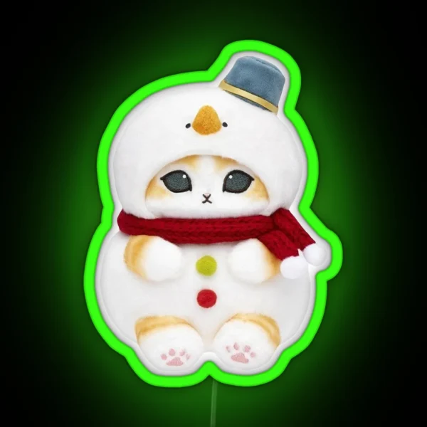 Mofusand Snowman RGB Neon Sign