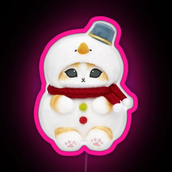 Mofusand Snowman RGB Neon Sign