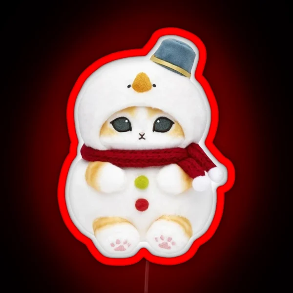Mofusand Snowman RGB Neon Sign