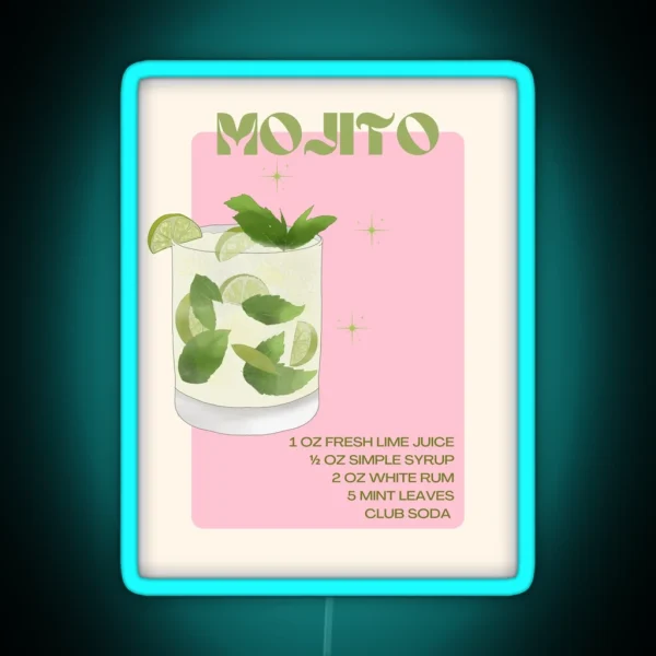 Mojito Cocktail RGB Neon Sign