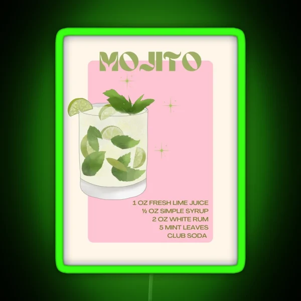 Mojito Cocktail RGB Neon Sign