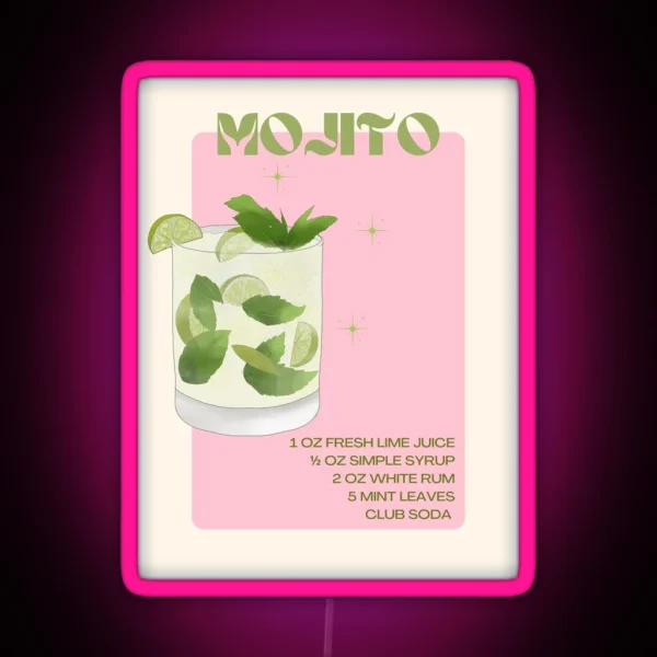 Mojito Cocktail RGB Neon Sign