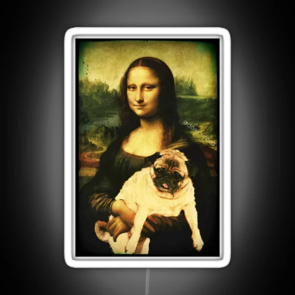 MONA LISA PUG RGB Neon Sign