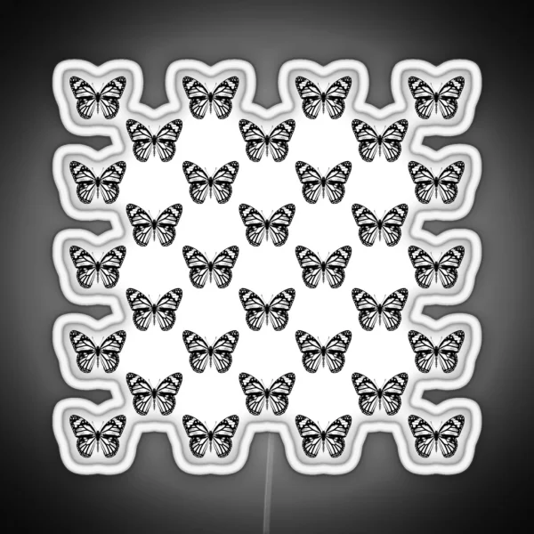Monarch Butterfly Repeat Pattern Butterflies Insects RGB Neon Sign