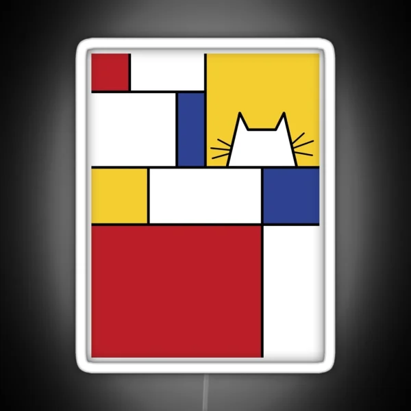 Mondrian Cat RGB Neon Sign