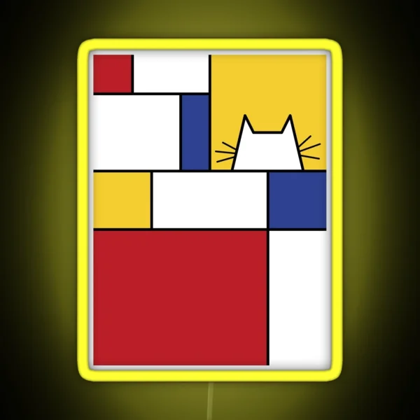 Mondrian Cat RGB Neon Sign