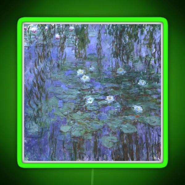 Monet Blue Waterlilies RGB Neon Sign