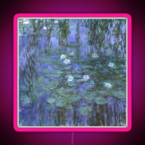 Monet Blue Waterlilies RGB Neon Sign