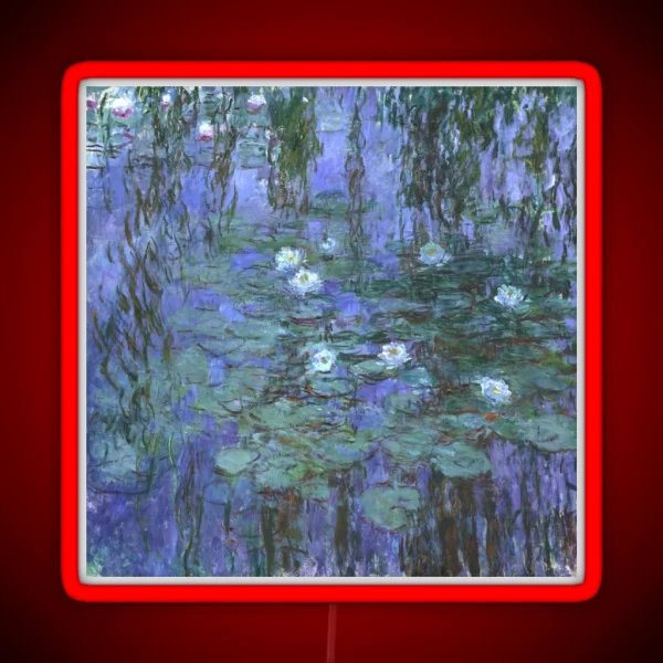 Monet Blue Waterlilies RGB Neon Sign