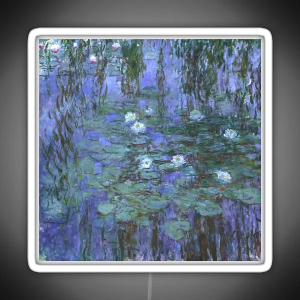 Monet Blue Waterlilies RGB Neon Sign