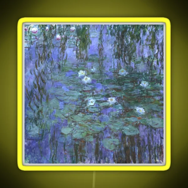 Monet Blue Waterlilies RGB Neon Sign