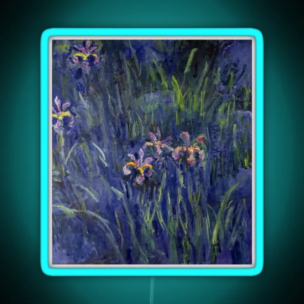 Monet Lilac Irises 2 RGB Neon Sign