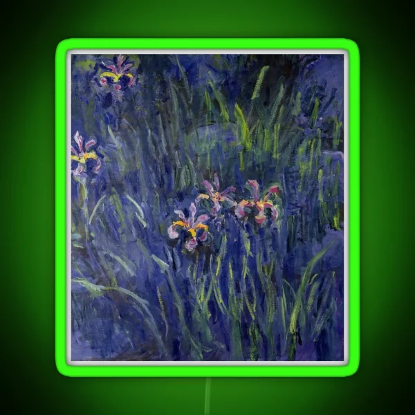 Monet Lilac Irises 2 RGB Neon Sign