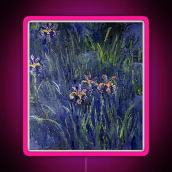 Monet Lilac Irises 2 RGB Neon Sign
