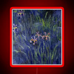 Monet Lilac Irises 2 RGB Neon Sign