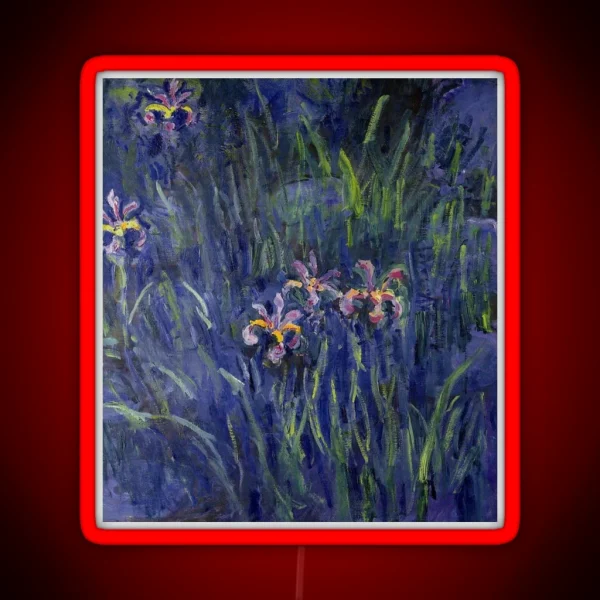 Monet Lilac Irises 2 RGB Neon Sign