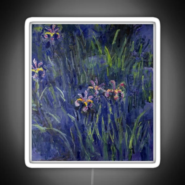 Monet Lilac Irises 2 RGB Neon Sign