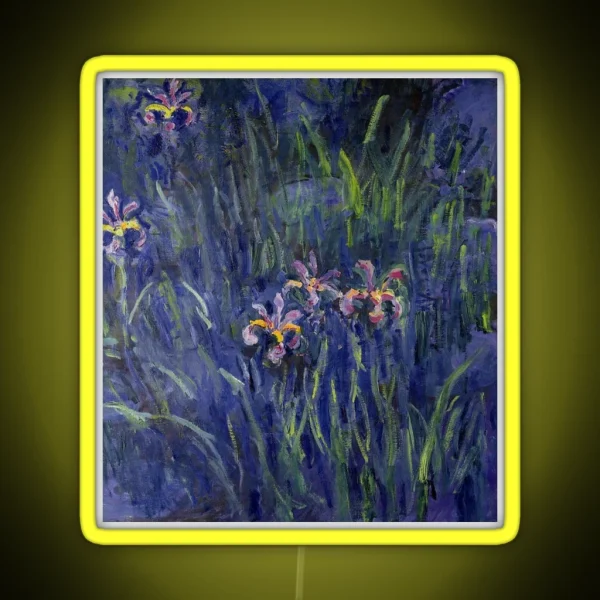 Monet Lilac Irises 2 RGB Neon Sign