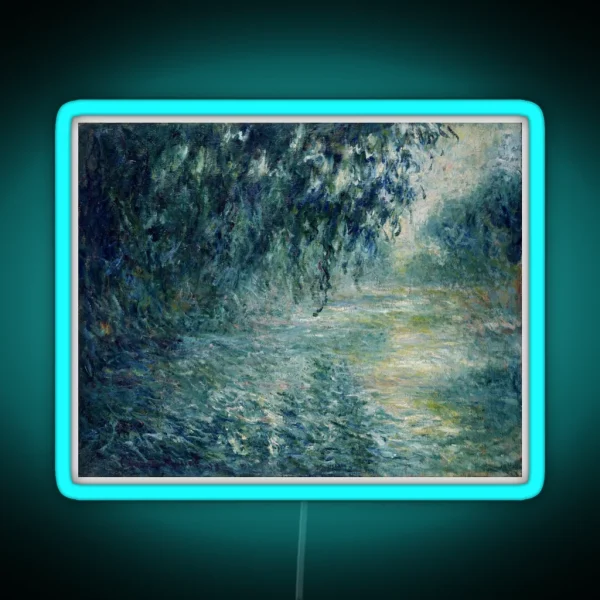 Monet Morning On The Seine Fine Art RGB Neon Sign