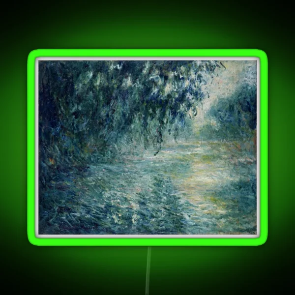 Monet Morning On The Seine Fine Art RGB Neon Sign