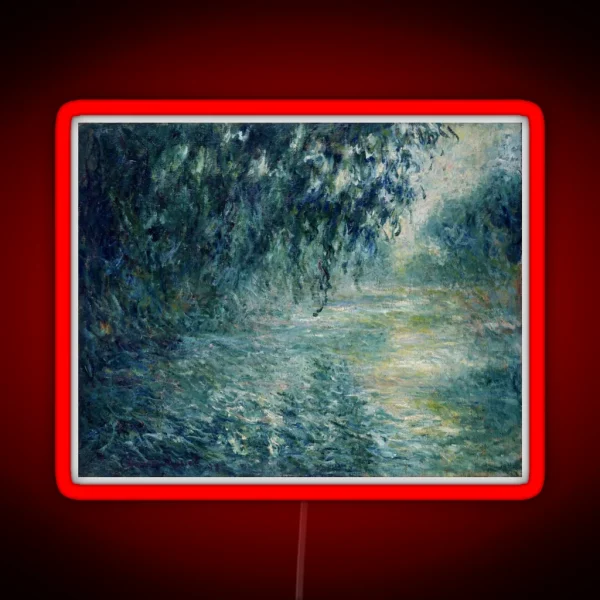 Monet Morning On The Seine Fine Art RGB Neon Sign