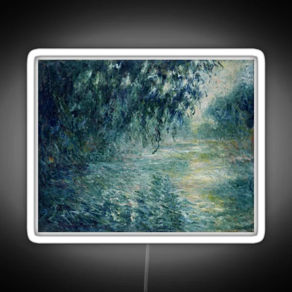 Monet Morning On The Seine Fine Art RGB Neon Sign