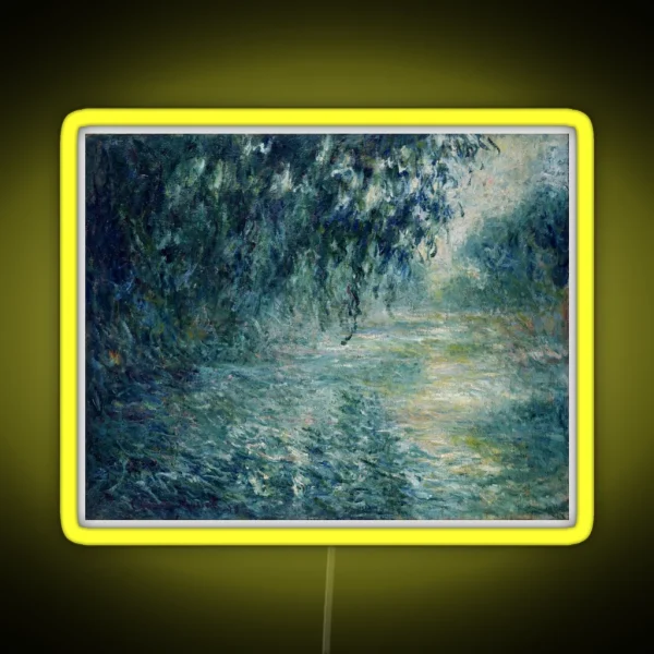 Monet Morning On The Seine Fine Art RGB Neon Sign