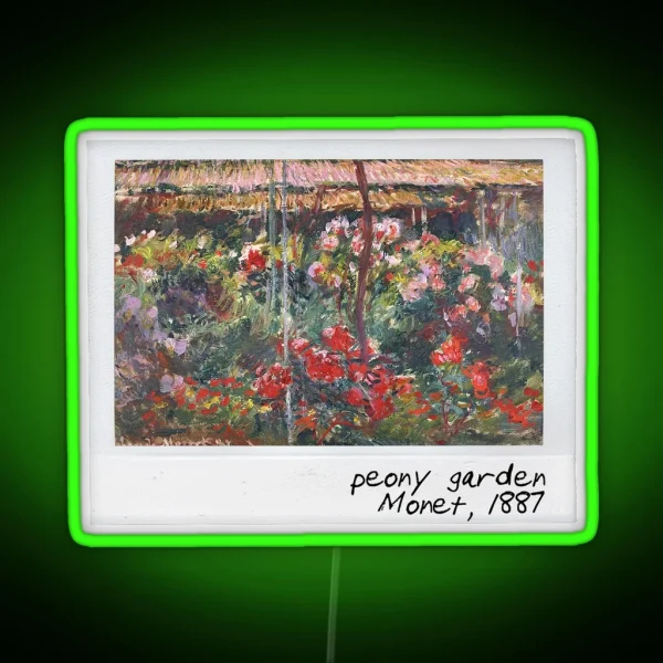 Monet Peony Garden RGB Neon Sign