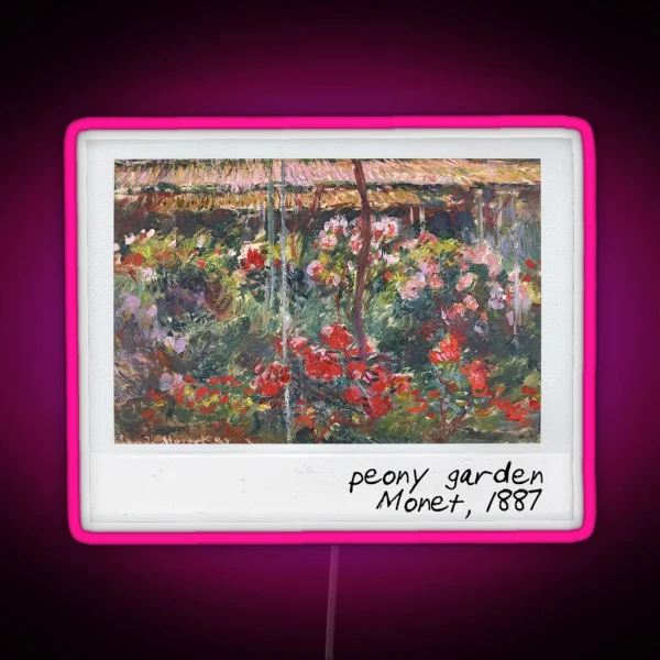 Monet Peony Garden RGB Neon Sign