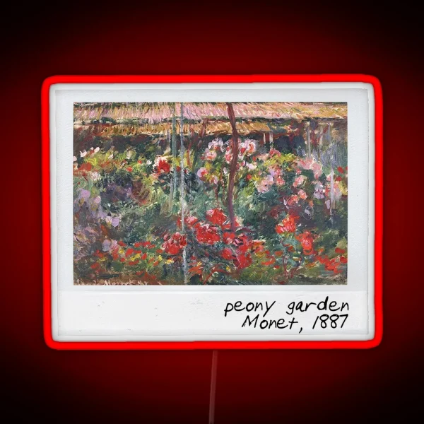 Monet Peony Garden RGB Neon Sign